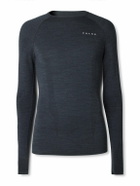 Falke - Printed Virgin Wool-Blend Ski Base Layer - Black