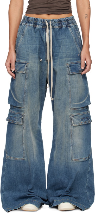 Photo: Rick Owens DRKSHDW Blue Temple Double Cargo Jumbo Belas Jeans