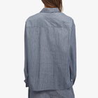 Deiji Studios Women's Day Shirt in Blue Pinstripe