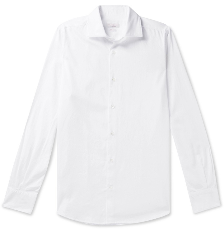 Photo: Incotex - Fellini Slim-Fit Herringbone Cotton Shirt - White