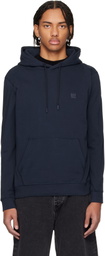 BOSS Navy Cotton Terry Logo-Patch Hoodie