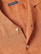 Frescobol Carioca - Angelo Camp-Collar Linen Shirt - Orange