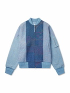 Kardo - Max Kantha-Embroidered Cotton Bomber Jacket - Blue