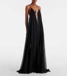 David Koma Embellished chiffon gown