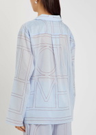 Toteme Logo-monogrammed Cotton-blend Pyjama Shirt Light Blue