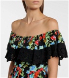Caroline Constas Floral stretch-cotton midi dress