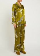 Olivia Von Halle Lila Silk-satin Pyjama set Olive