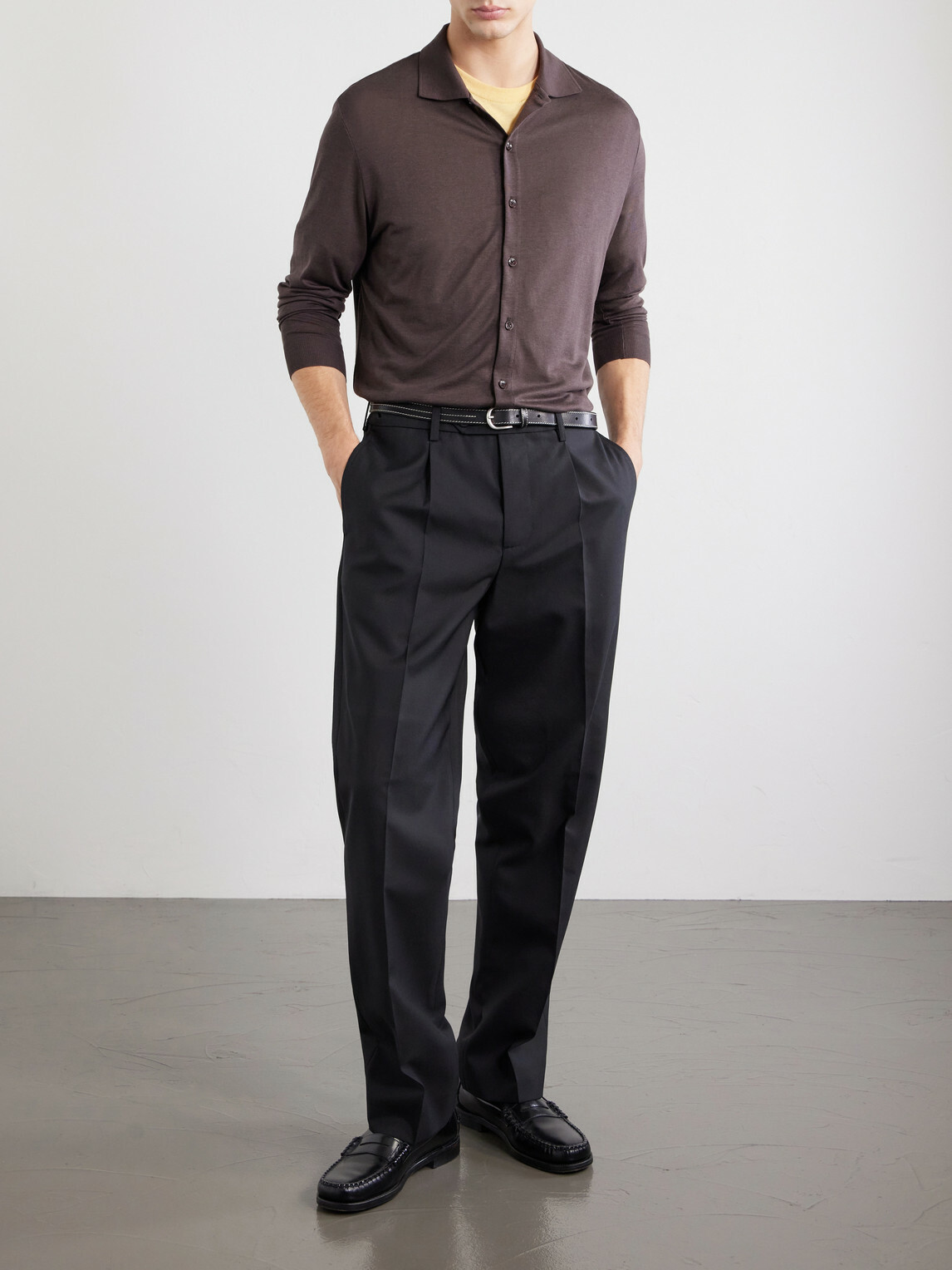 Altea - Julius Lyocell and Cotton-Blend Jersey Shirt - Brown