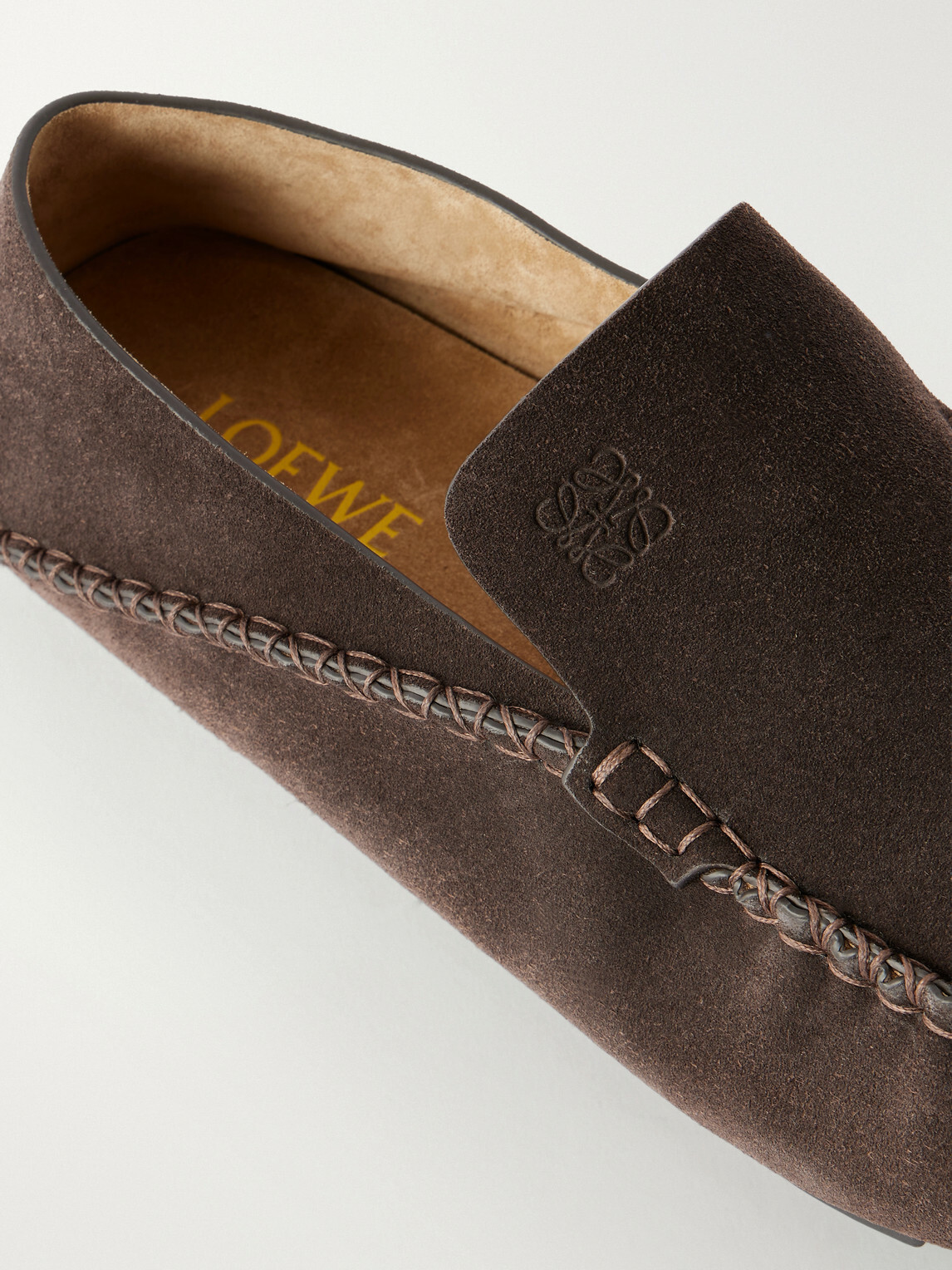 LOEWE - Rambla Suede Driving Loafers - Brown