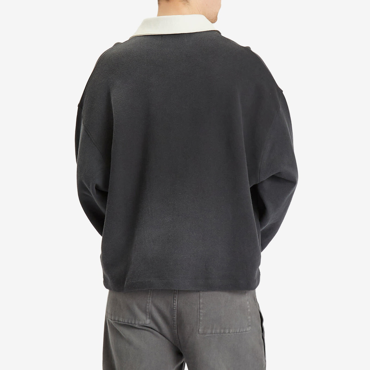 Nahmias Men's N Long Sleeve Polo in Black Terry
