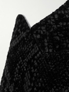 TOM FORD - Atticus Cylinder Snake-Effect Cotton-Blend Velvet Tuxedo Jacket - Black