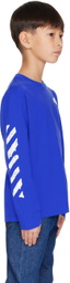 Off-White Kids Blue Paint Long Sleeve T-Shirt