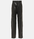 Mugler Low-rise leather straight pants