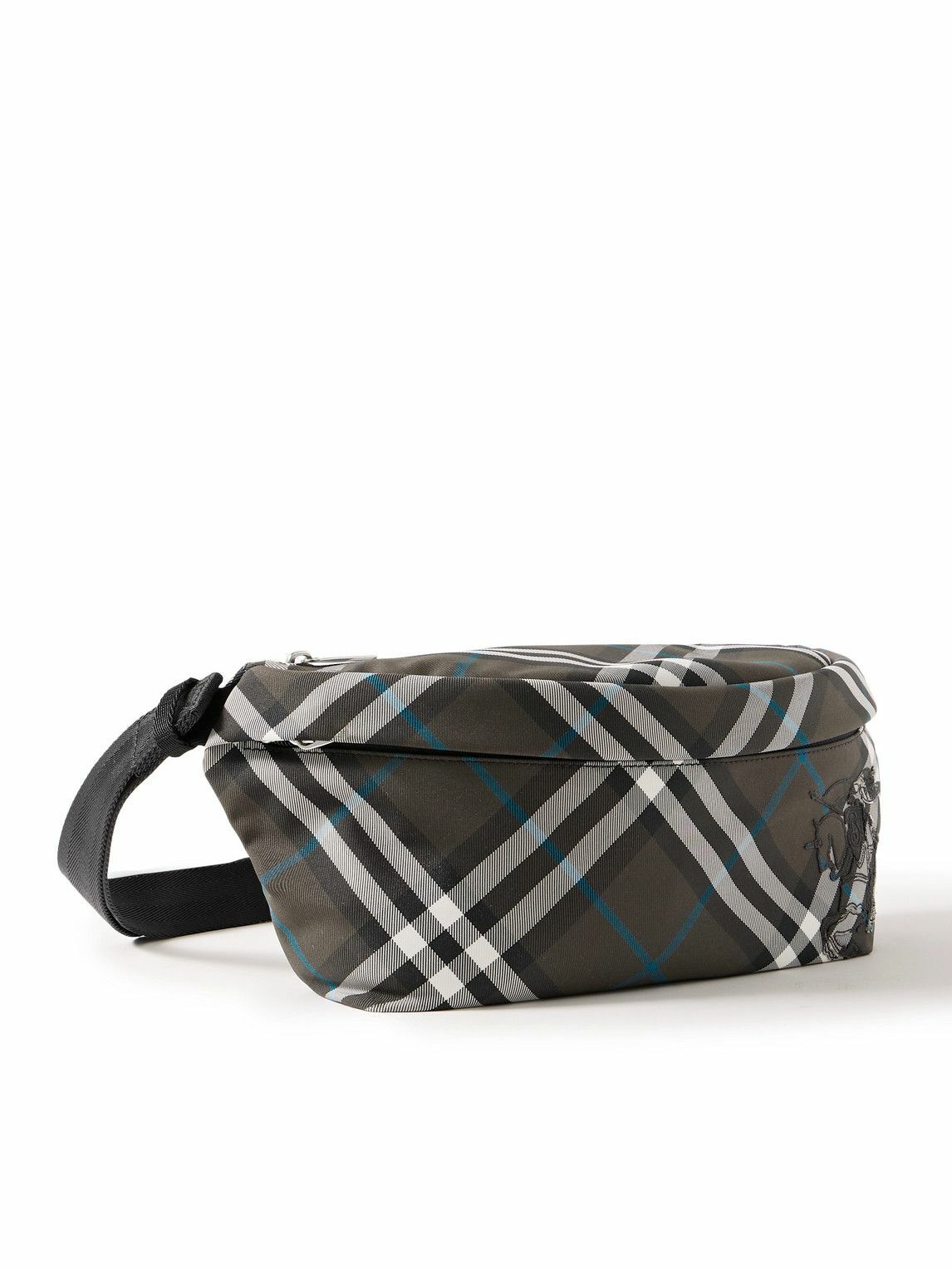 Burberry - Logo-Embroidered Checked Canvas Belt Bag