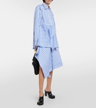 JW Anderson Striped peplum cotton shirt