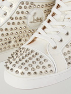 Christian Louboutin - Louis Spiked Full-Grain Leather High-Top Sneakers - White