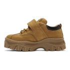 MSGM Tan Suede Strap Chunky Double Sole Sneakers