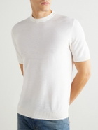Eleventy - Slim-Fit Ribbed Cotton T-Shirt - White