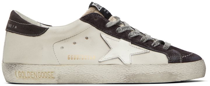Photo: Golden Goose White & Gray Super-Star Sneakers