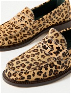 VINNY's - Yardee Leopard-Print Calf-Hair Penny Loafers - Brown
