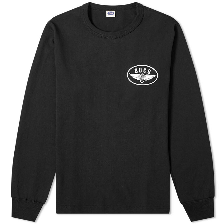 Photo: The Real McCoy's Men's Long Sleeve Buco Riding Togs T-Shirt in Black