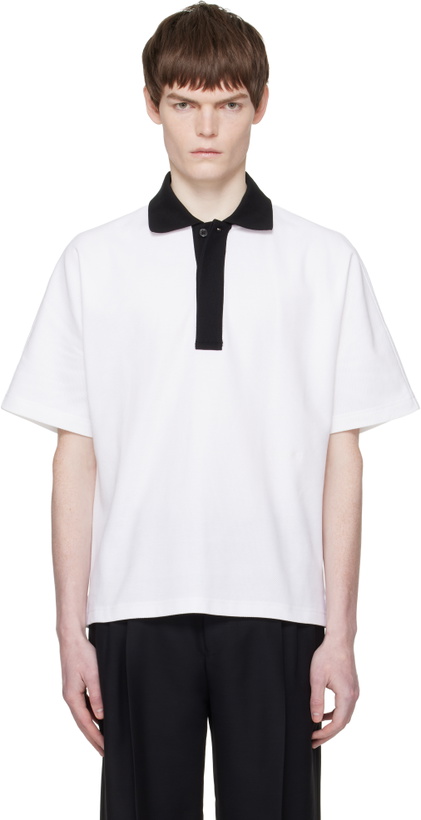 Photo: Lanvin White Contrast Collar Polo
