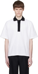 Lanvin White Contrast Collar Polo