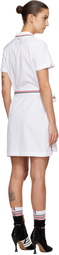 Thom Browne White Solid Poplin Bow Minidress