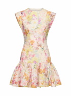 ZIMMERMANN Harmony Ruffled Linen Mini Dress