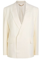 Victoria Beckham Double-breasted Twill Blazer Ivory