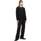 Palm Angels Black Curved Logo Knit Sweater
