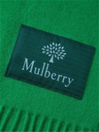 Mulberry - Logo-Appliquéd Fringed Wool Scarf
