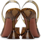 Amina Muaddi Brown Holli Glass Sling 95 Heels