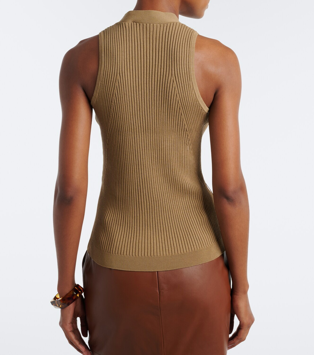 Max Mara Ribbed knit cotton-blend top