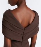 Safiyaa Loura draped peplum crêpe gown