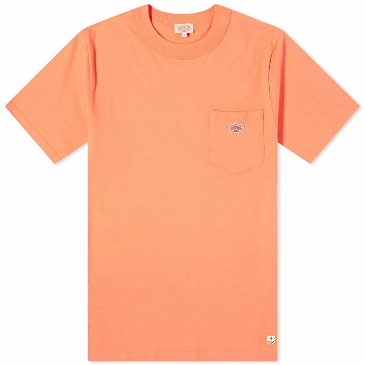 Photo: Armor-Lux Men's 79151 Logo Pocket T-Shirt in Coral