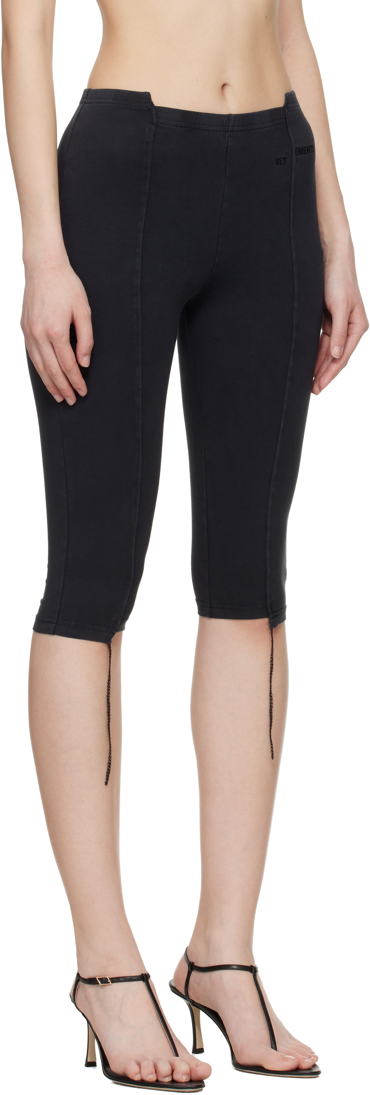 VETEMENTS Black Cut-Up Capri Trousers