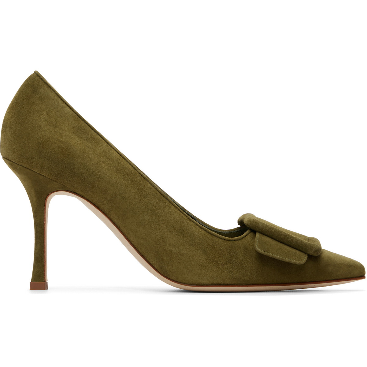 Manolo Blahnik Khaki Maysalepump 90 Heels