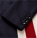 Gucci - Stripe-Trimmed Cashmere and Wool-Blend Coat - Men - Navy