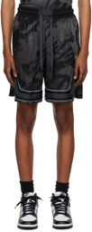 Nike Jordan Black & Gray Embroidered Shorts