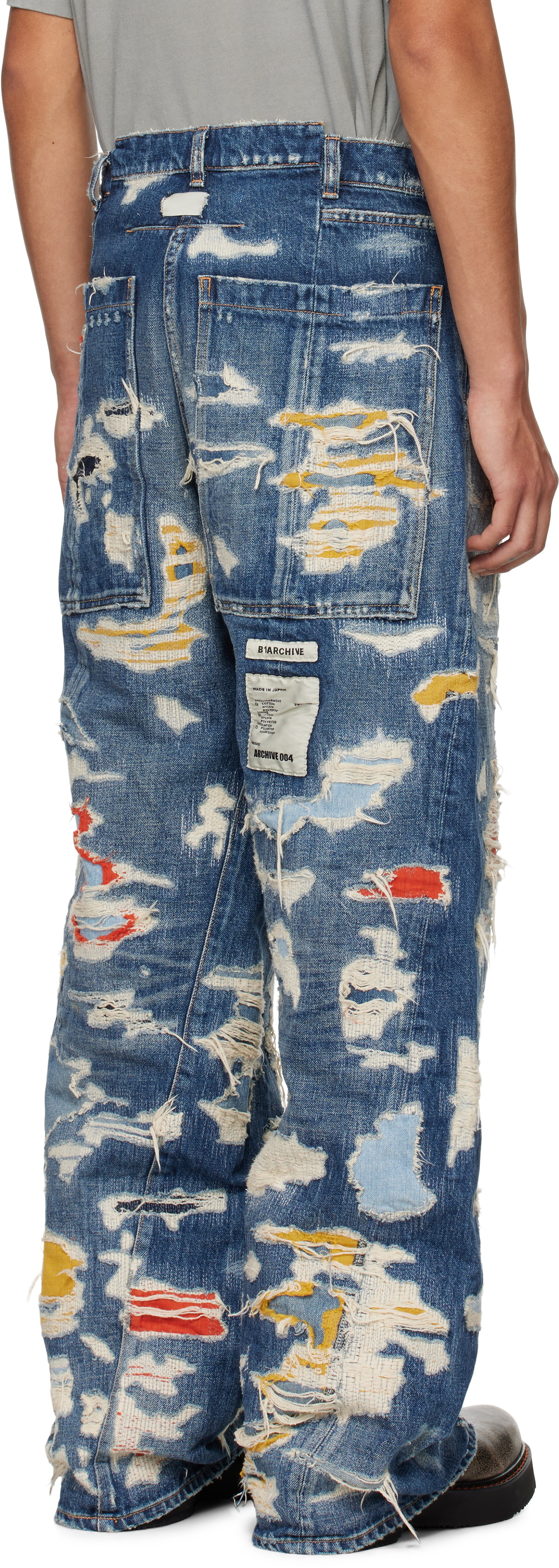 B1ARCHIVE Indigo Wide Leg 5 Pocket Jeans