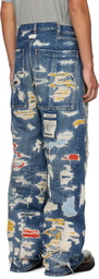 B1ARCHIVE Indigo Wide Leg 5 Pocket Jeans