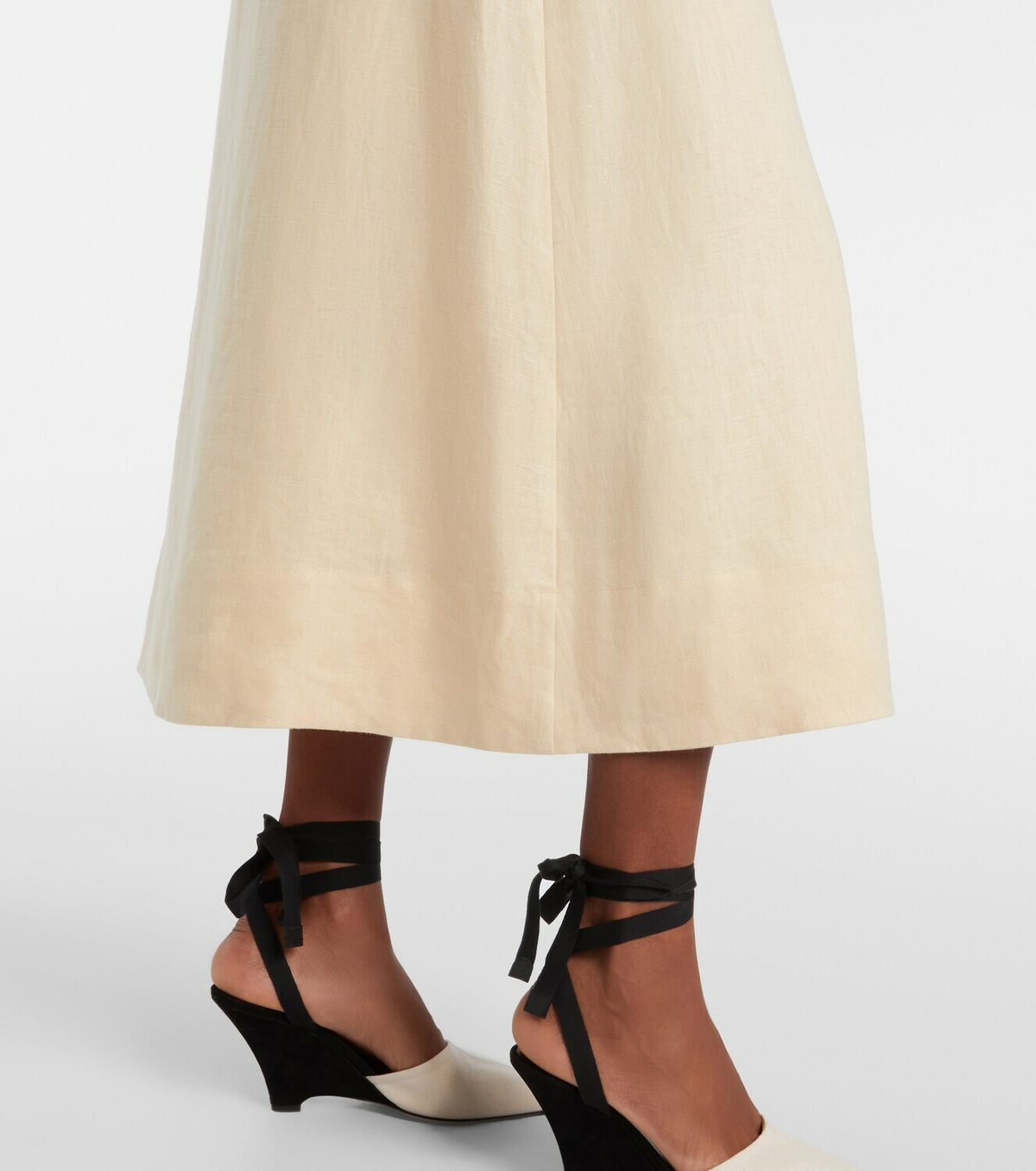 Posse Pamela halterneck linen midi dress