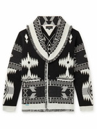 Alanui - Icon Shawl-Collar Cashmere and Linen-Blend Jacquard Cardigan - Black