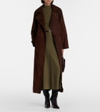 Nour Hammour Althea suede wrap coat