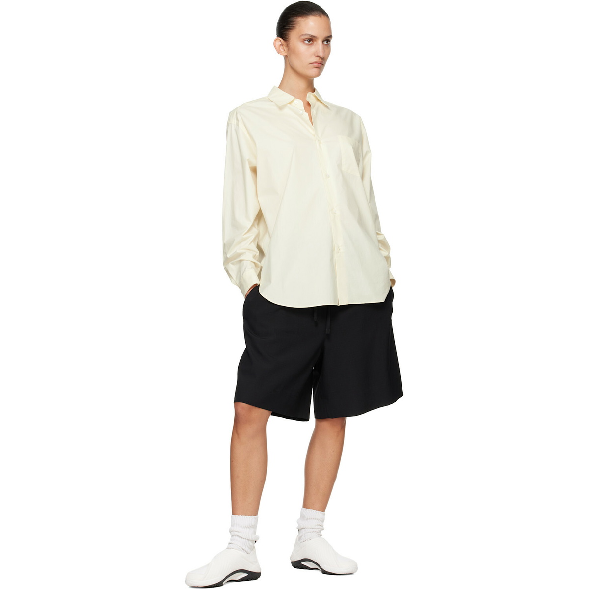 Lanvin White LNV1 Knit & Suede Sneakers