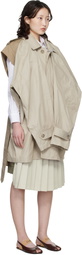 Maison MIHARA YASUHIRO Beige Vest Combined Balmacaan Trench Coat