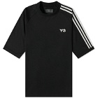 Y-3 3 Stripe T-Shirt in Black/Off White