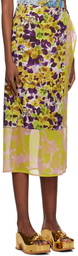 Dries Van Noten Yellow Floral Midi Skirt