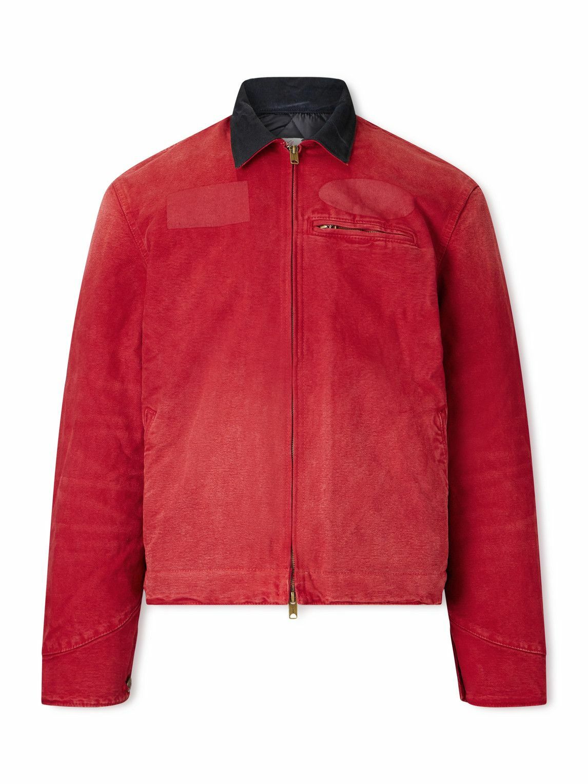 Cherry Los Angeles - Sun Faded Padded Denim Chore Jacket - Red